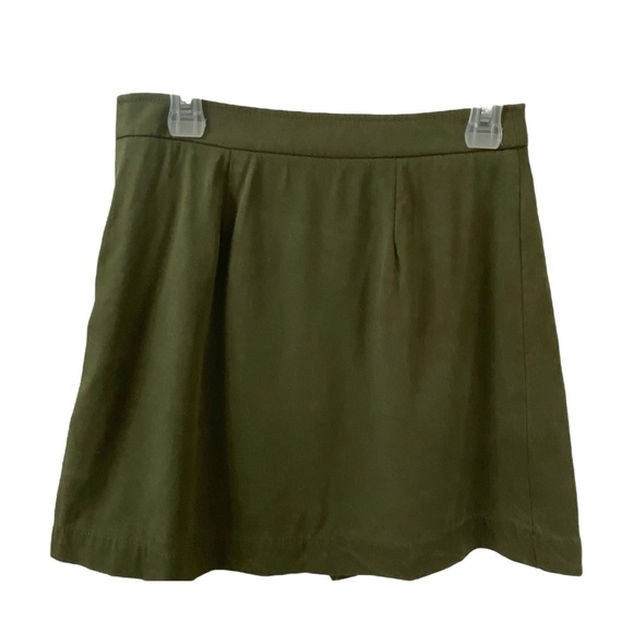 Banana Republic Olive Mini Skirt Asymetrical Button Front Women's 0 - Picture 4 of 12